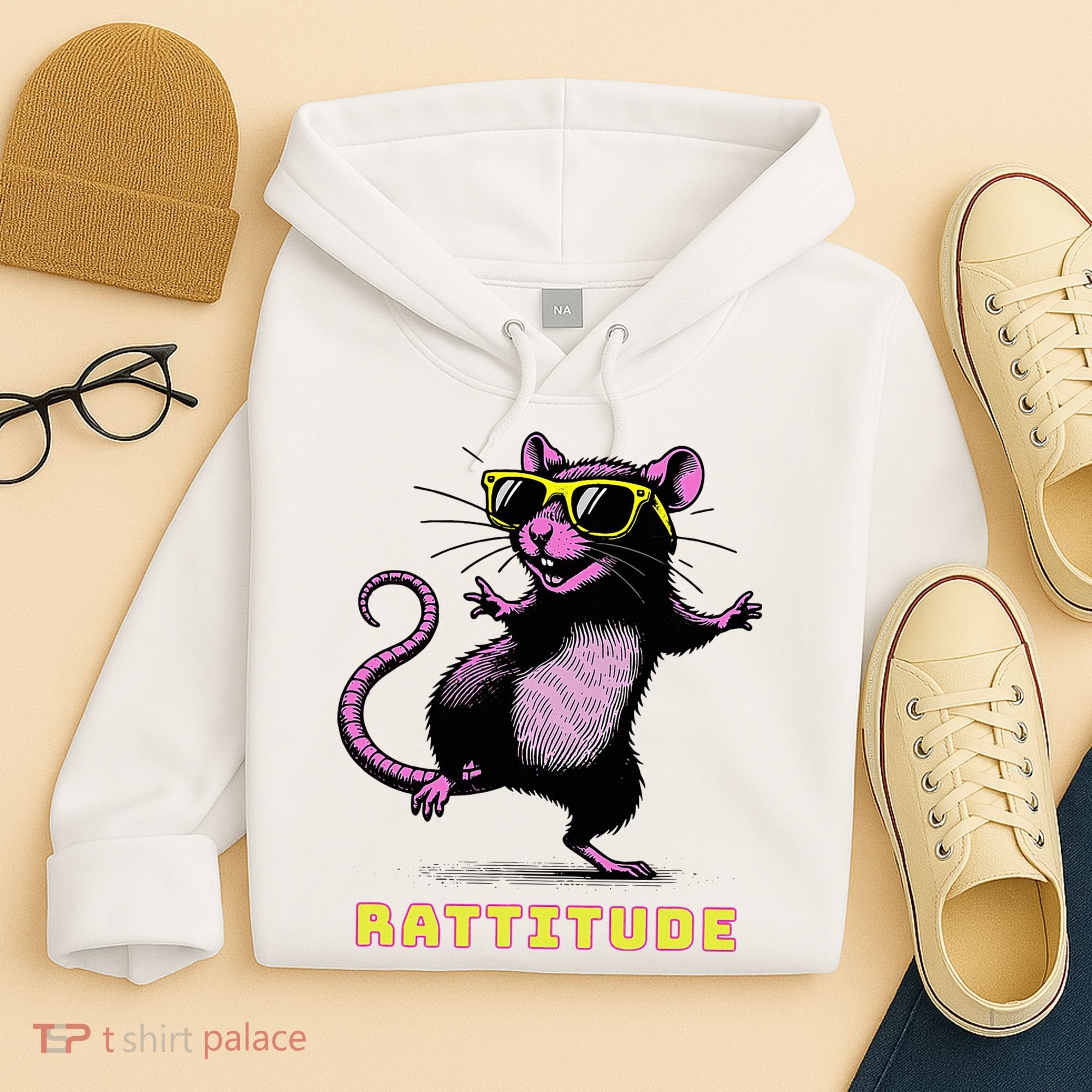 Rat Meme Rattitude Rat Sunglasses Dancing Hoodie