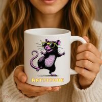 Rat Meme Rattitude Rat Sunglasses Dancing Coffee Mug thumb 3