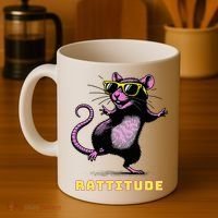 Rat Meme Rattitude Rat Sunglasses Dancing Coffee Mug thumb 4