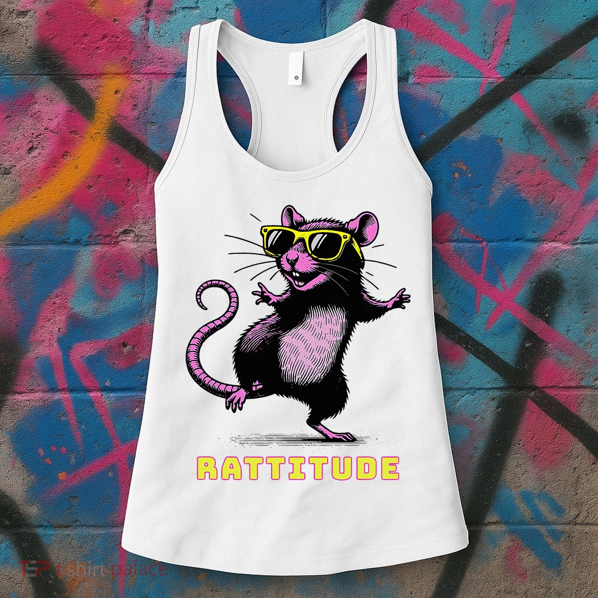 Rat Meme Rattitude Rat Sunglasses Dancing Women's Tank Top