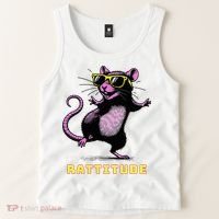 Rat Meme Rattitude Rat Sunglasses Dancing Tank Top thumb 2