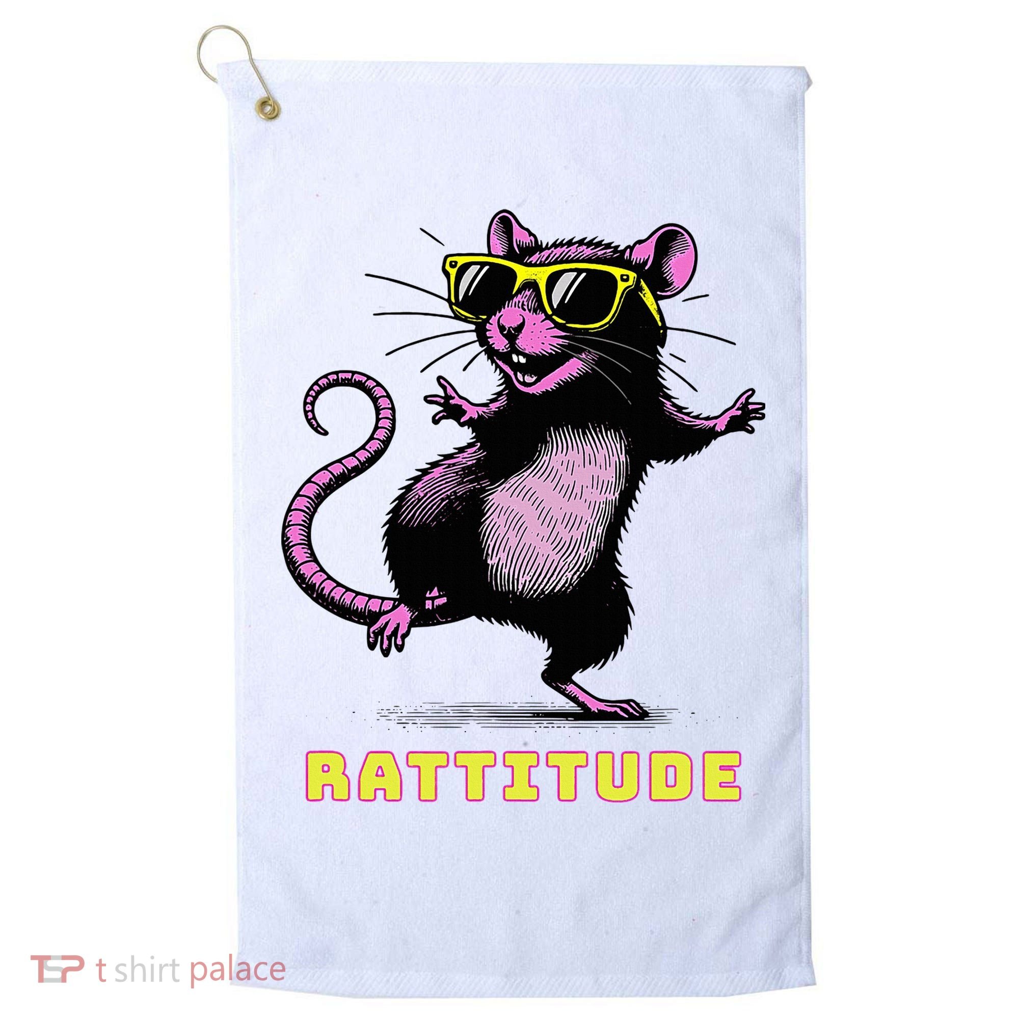 Rat Meme Rattitude Rat Sunglasses Dancing Golf Towel