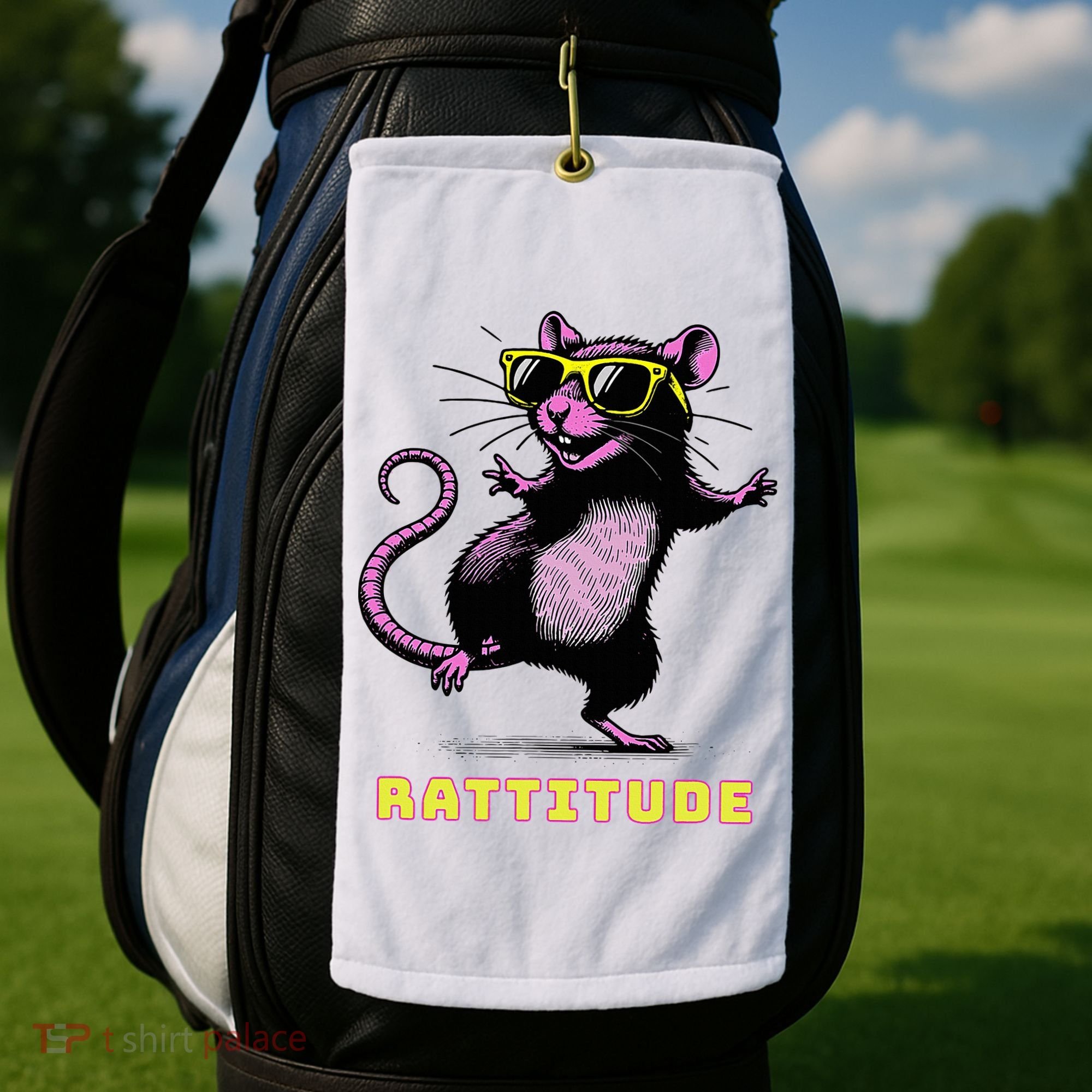 Rat Meme Rattitude Rat Sunglasses Dancing Golf Towel