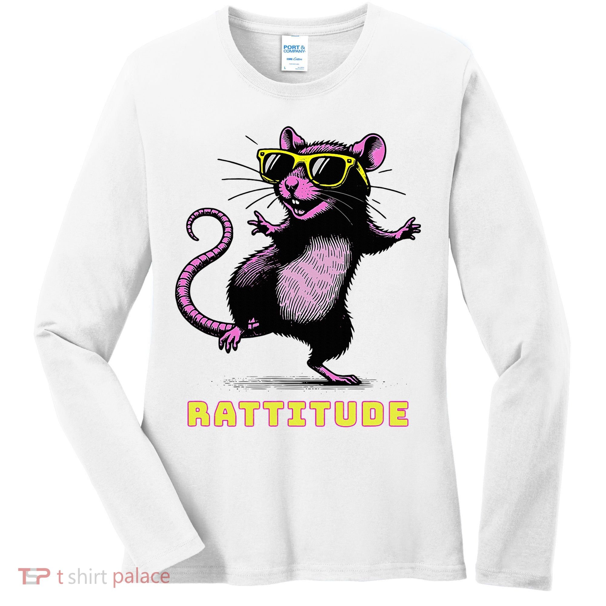 Rat Meme Rattitude Rat Sunglasses Dancing Women's Long Sleeve Shirt