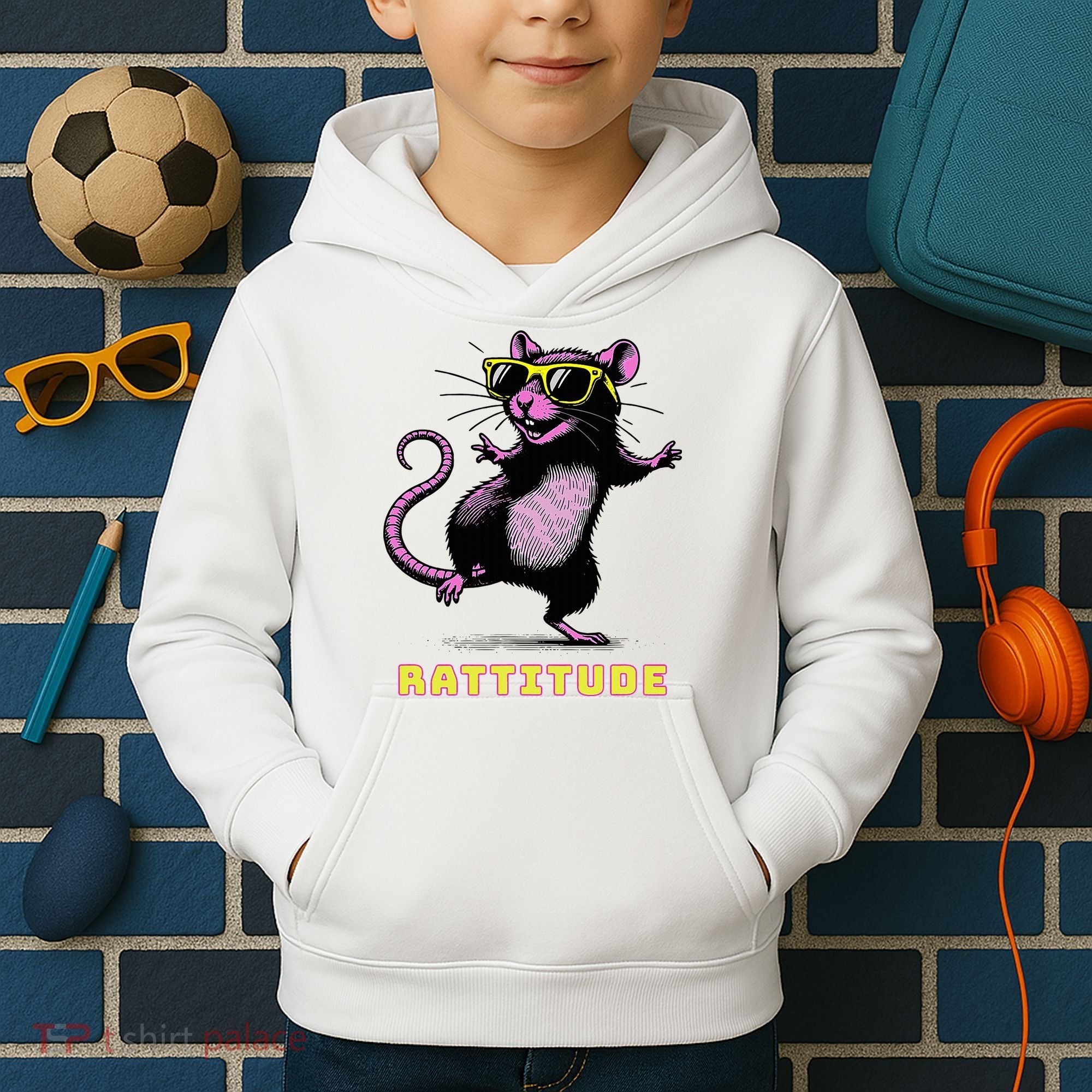 Rat Meme Rattitude Rat Sunglasses Dancing Kids Hoodie