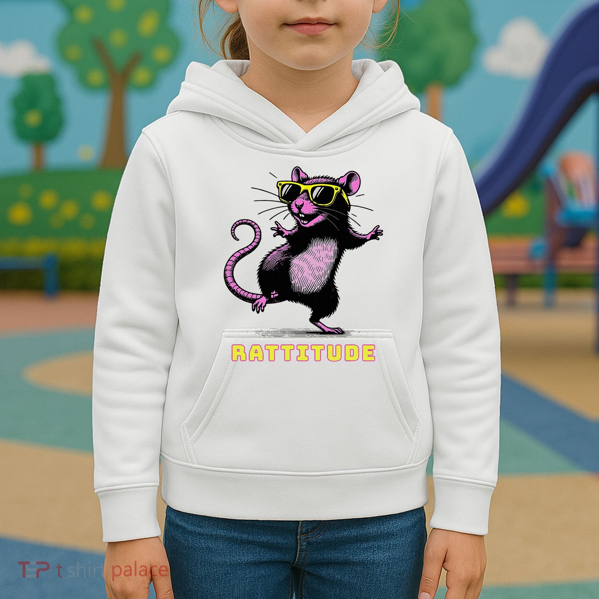 Rat Meme Rattitude Rat Sunglasses Dancing Kids Hoodie