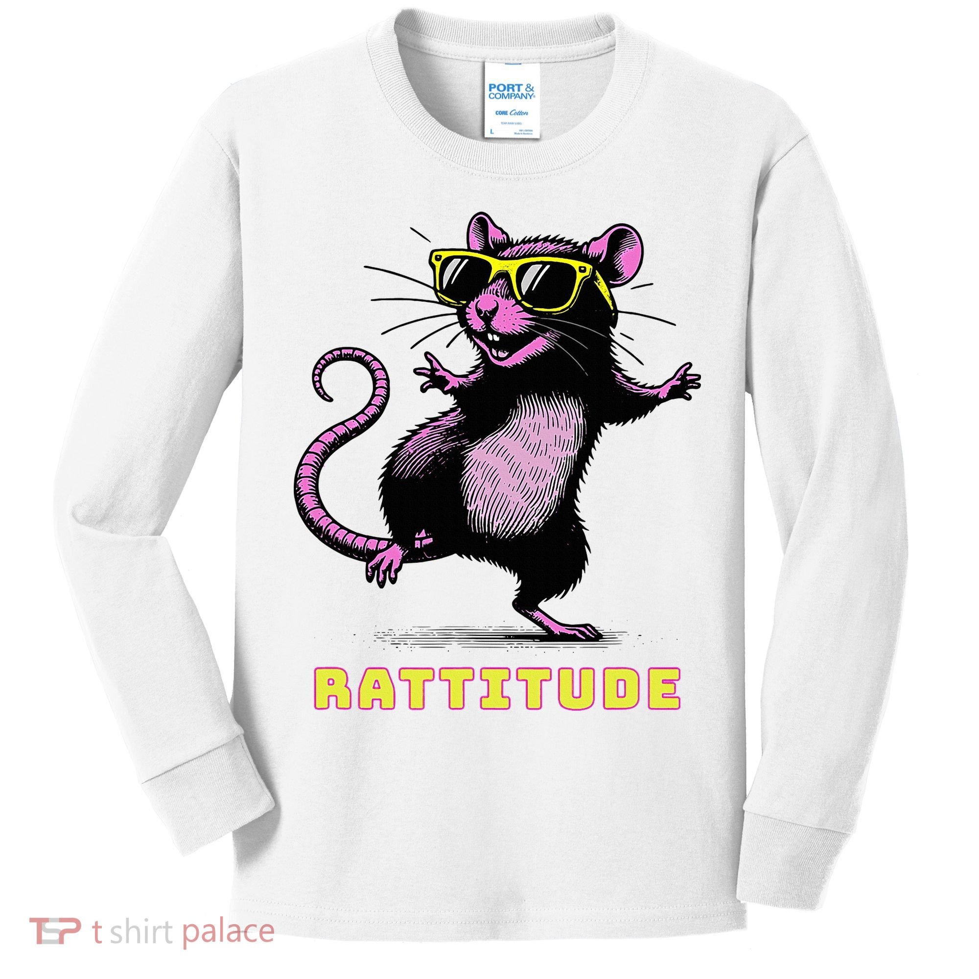 Rat Meme Rattitude Rat Sunglasses Dancing Kids Long Sleeve Shirt