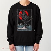 Red Moon Raven Graphic Black Crow Women's Sweatshirt thumb 0