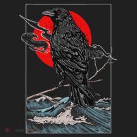 Red Moon Raven Graphic Black Crow Women's Sweatshirt thumb 2