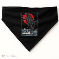 Red Moon Raven Graphic Black Crow USA-Made Doggie Bandana thumb 0