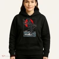 Red Moon Raven Graphic Black Crow Hoodie thumb 5