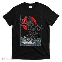 Red Moon Raven Graphic Black Crow T-Shirt thumb 0