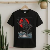 Red Moon Raven Graphic Black Crow T-Shirt thumb 2