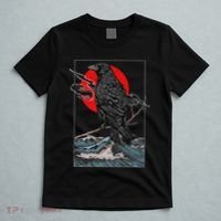 Red Moon Raven Graphic Black Crow T-Shirt thumb 5