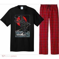 Red Moon Raven Graphic Black Crow Pajama Set thumb 0