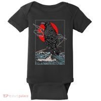 Red Moon Raven Graphic Black Crow Baby Bodysuit thumb 0