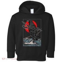 Red Moon Raven Graphic Black Crow Toddler Hoodie thumb 0