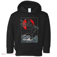 Red Moon Raven Graphic Black Crow Toddler Hoodie thumb 0