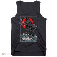 Red Moon Raven Graphic Black Crow Tank Top thumb 0