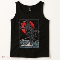 Red Moon Raven Graphic Black Crow Tank Top thumb 2