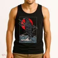 Red Moon Raven Graphic Black Crow Tank Top thumb 3