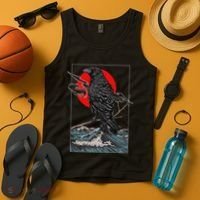 Red Moon Raven Graphic Black Crow Tank Top thumb 4