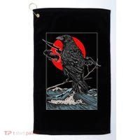 Red Moon Raven Graphic Black Crow Golf Towel thumb 0
