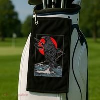 Red Moon Raven Graphic Black Crow Golf Towel thumb 2