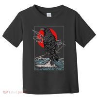 Red Moon Raven Graphic Black Crow Toddler T-Shirt thumb 0