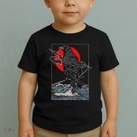 Red Moon Raven Graphic Black Crow Toddler T-Shirt thumb 2