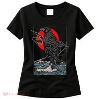 Red Moon Raven Graphic Black Crow Women's T-Shirt thumb 0