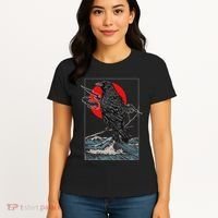 Red Moon Raven Graphic Black Crow Women's T-Shirt thumb 4