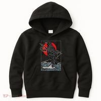 Red Moon Raven Graphic Black Crow Kids Hoodie thumb 0