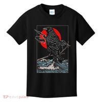 Red Moon Raven Graphic Black Crow Kids T-Shirt thumb 0