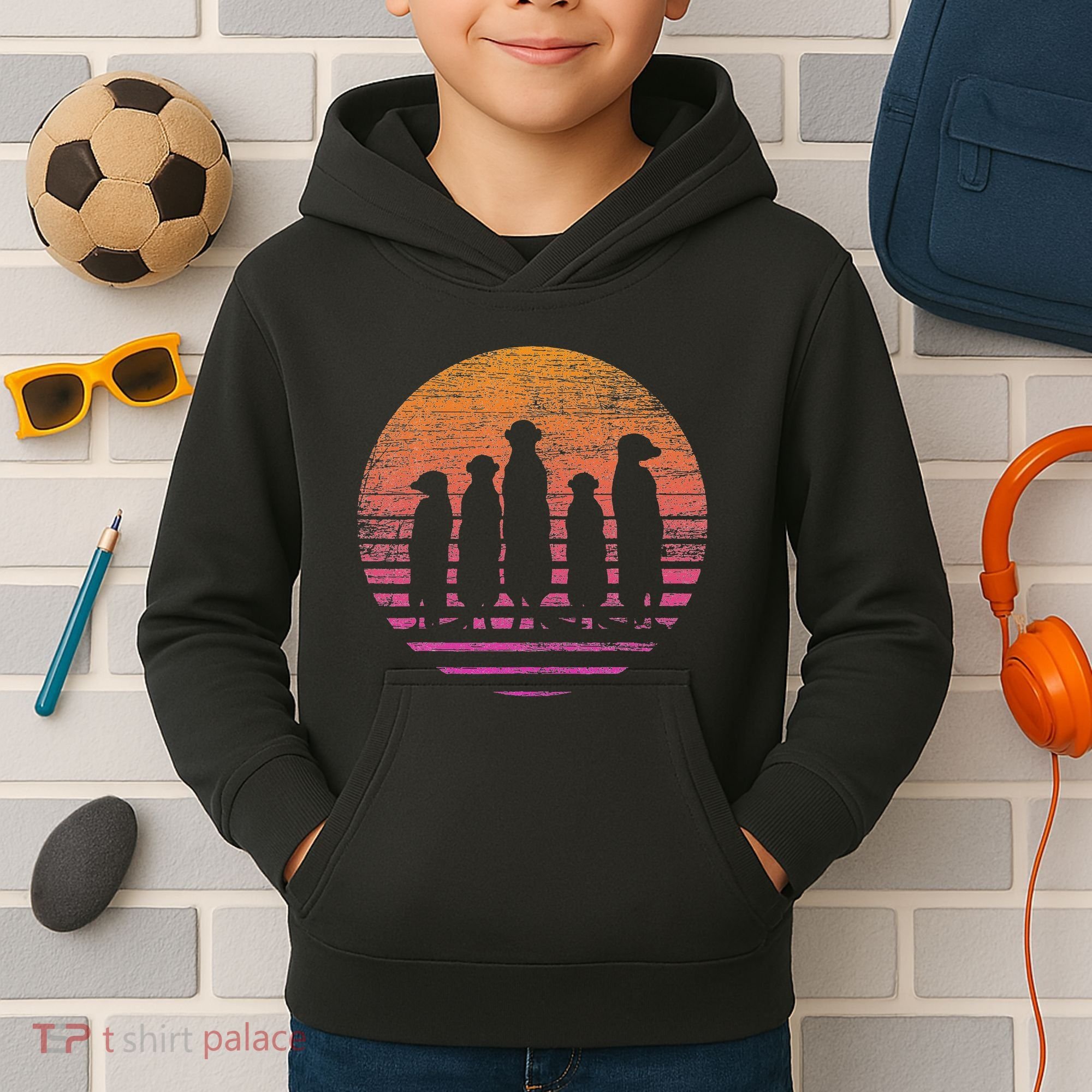 Retro Meerkat Kids Hoodie