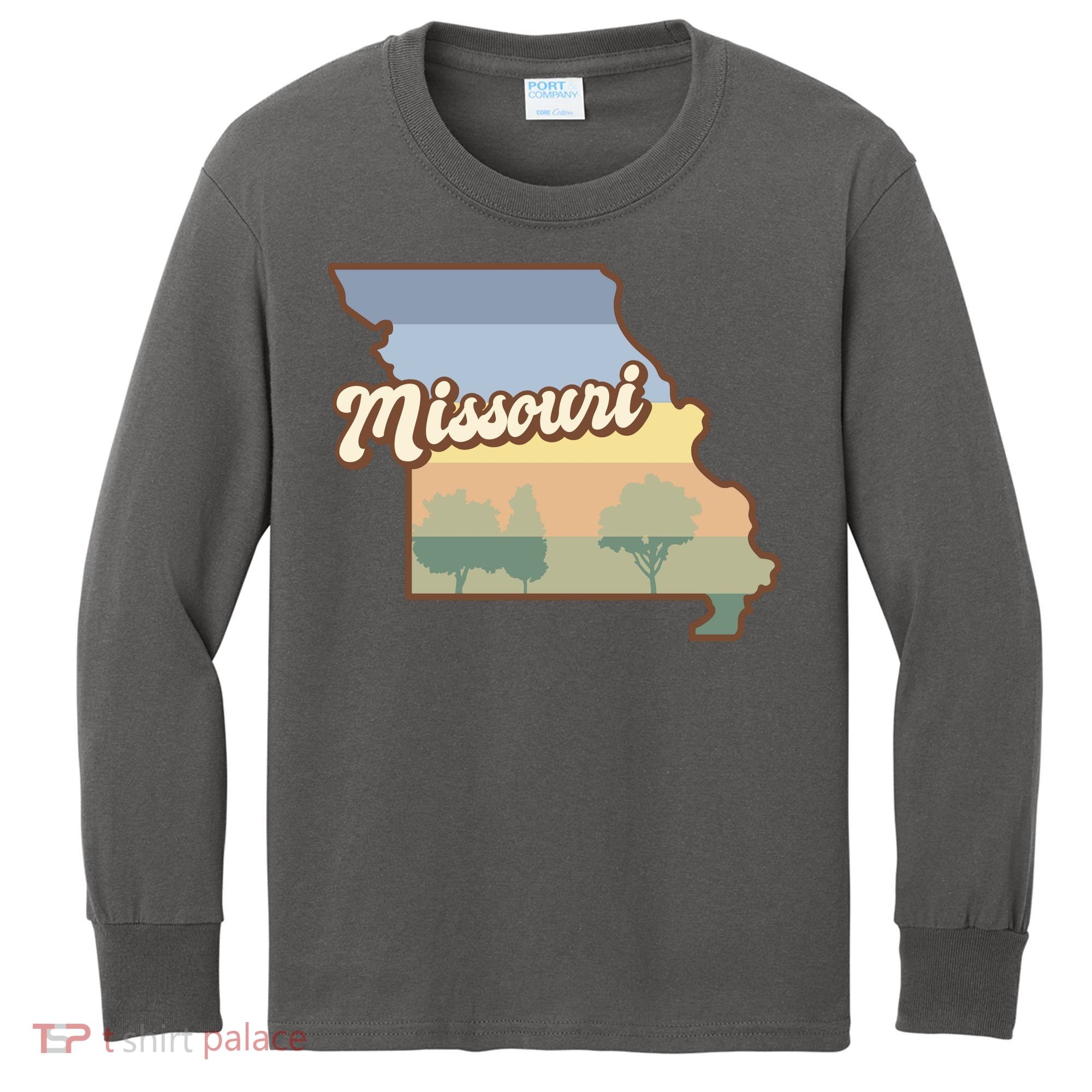 Retro Missouri Kids Long Sleeve Shirt