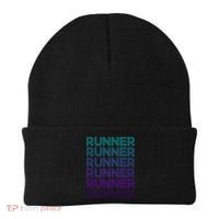 Runner Marathon Running Retro Gift Beanie thumb 0