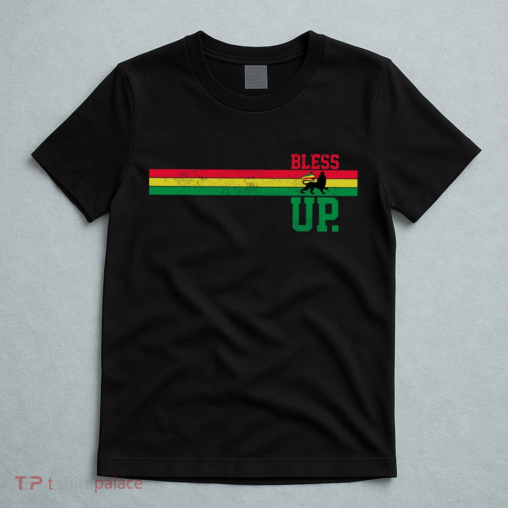 Reggae Music Rastafari Bless Up Lion Of Judah Rasta Gift T-Shirt