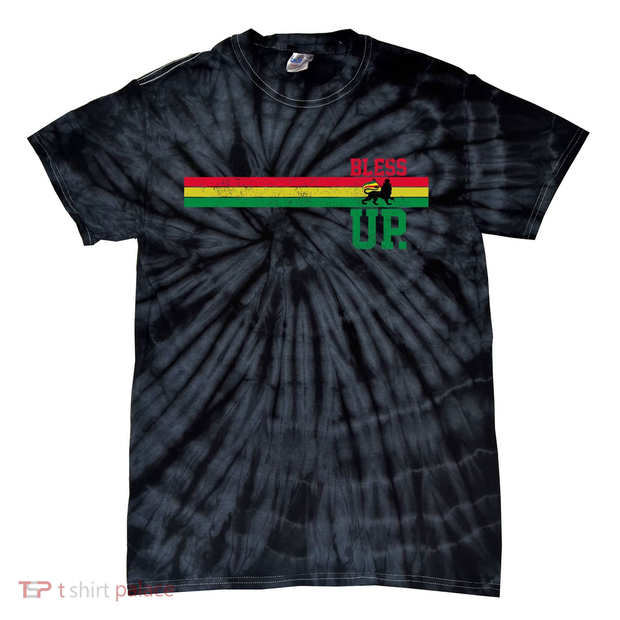 Reggae Music Rastafari Bless Up Lion Of Judah Rasta Gift Tie-Dye T-Shirt