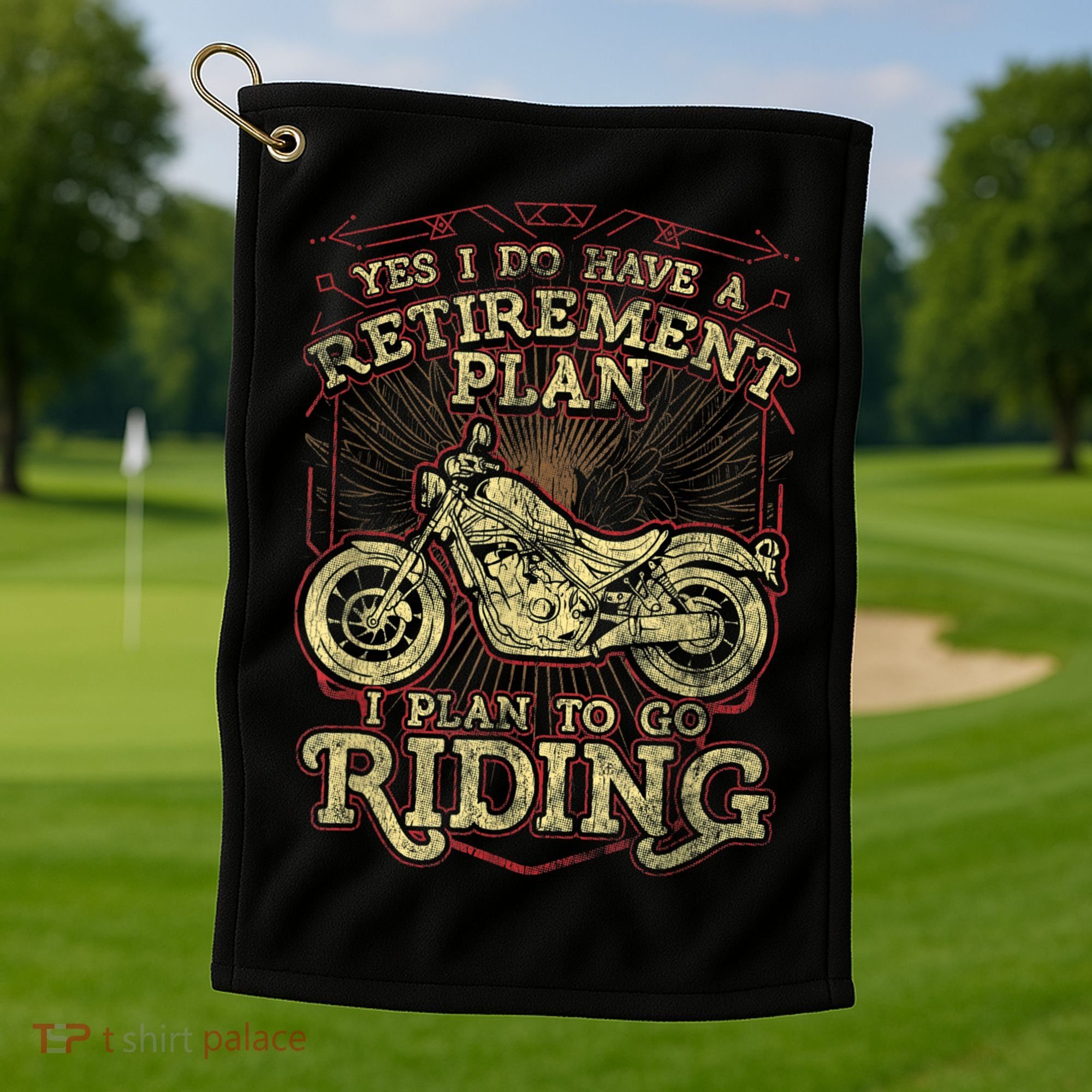 Retirement Motorcycle Riders Biker Golf Towel