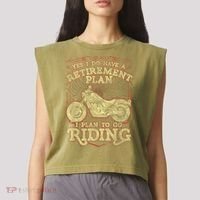 Retirement Motorcycle Riders Biker Garment-Dyed Women's Muscle Tee thumb 2
