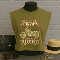 Retirement Motorcycle Riders Biker Garment-Dyed Women's Muscle Tee thumb 3