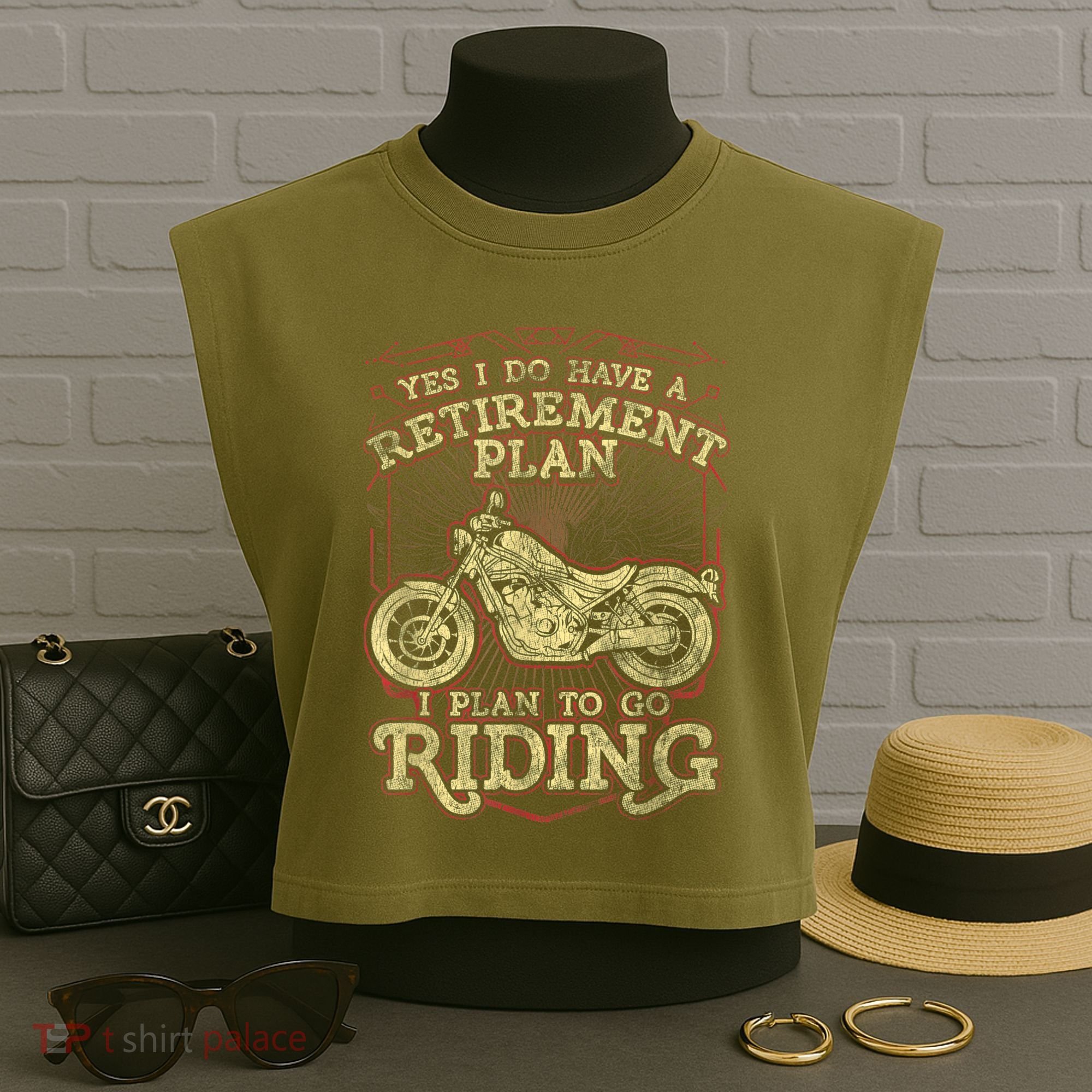 Retirement Motorcycle Riders Biker Garment-Dyed Women's Muscle Tee