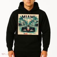 Retro Miami Racing Car Formula Racing Hoodie thumb 2