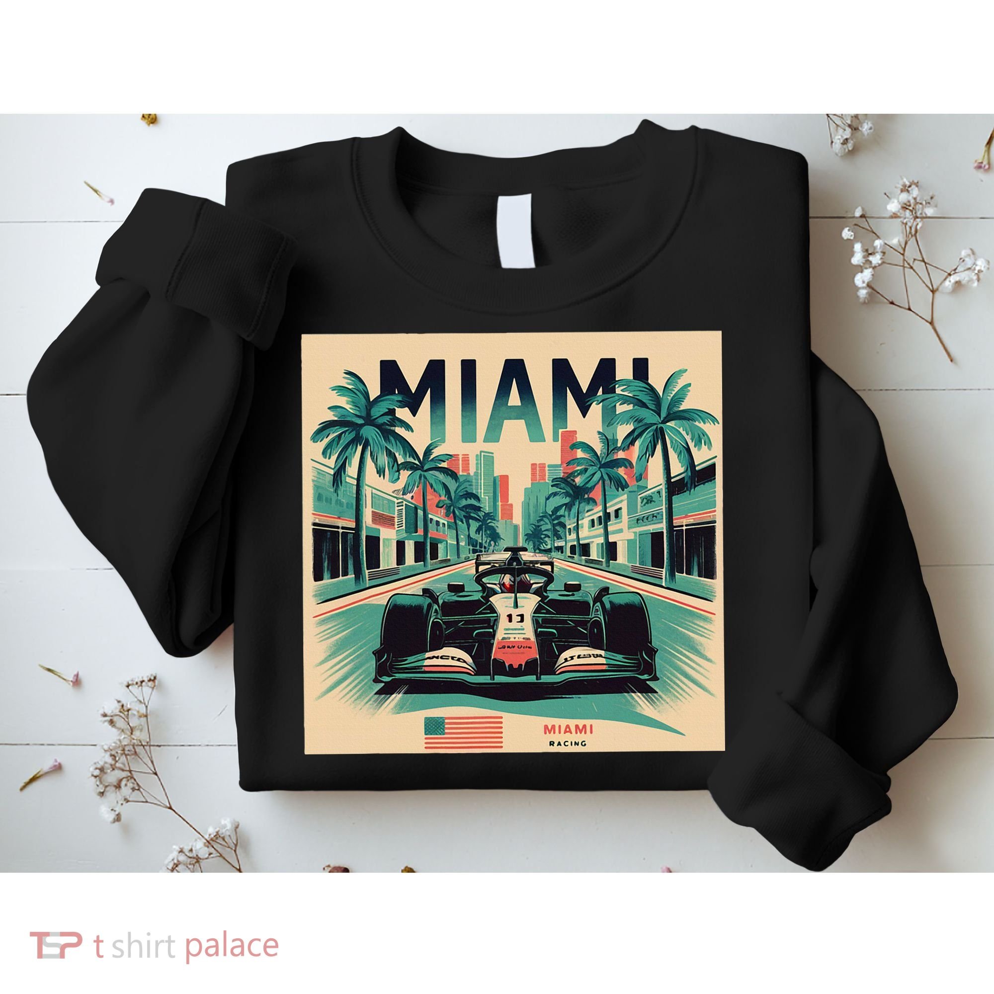 Retro Miami Racing Car Formula Racing Sweatshirt