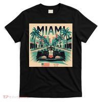 Retro Miami Racing Car Formula Racing T-Shirt thumb 0