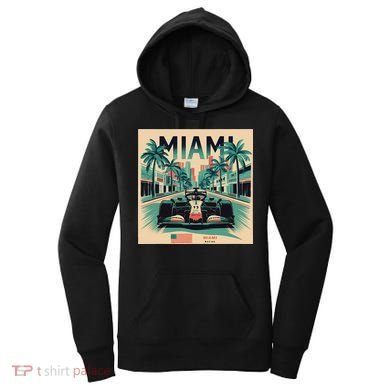 Retro Miami Racing Car Formula Racing Women's Hoodie