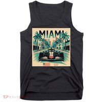 Retro Miami Racing Car Formula Racing Tank Top thumb 0