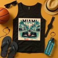 Retro Miami Racing Car Formula Racing Tank Top thumb 4
