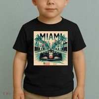 Retro Miami Racing Car Formula Racing Toddler T-Shirt thumb 2